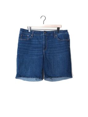 Seven7 Dark Wash Relaxed Bermudas Blue Jean Denim Shorts
